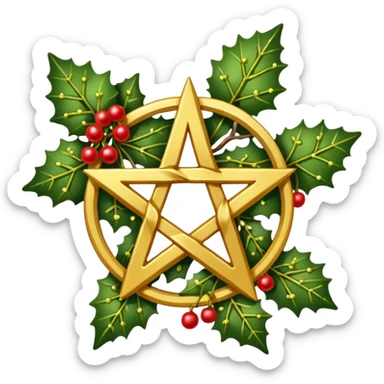 Pentacle with mistletoe  sticker