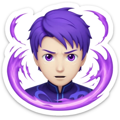 Saturo goji hitting a hollow purple sticker