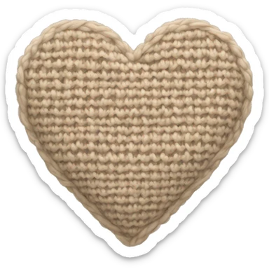 Knitted beige heart sticker