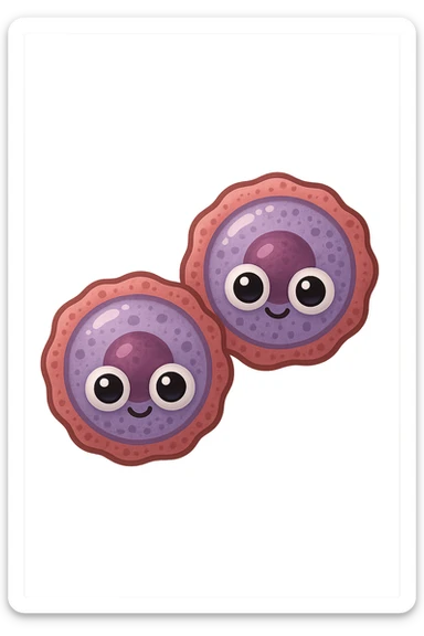 emoji con due cellule umane con occhi 3d sticker