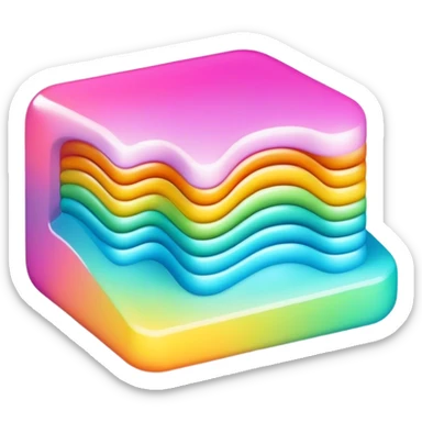 3D, one single psychedelic colored line with beveled edge sticker