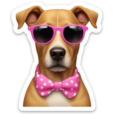 Dog with pink dots & Sunglasses sticker