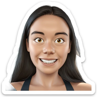 smiling girl in car interior sticker