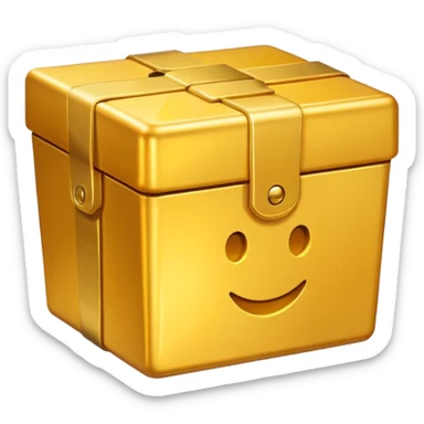 Clean Gold box direct frontal view sticker