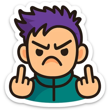 Transform this face into a cute emoji-style icon with minimalistic, bold lines, bright colors, playful and expressive features, suitable for a small emoji. Remove the background. sticker