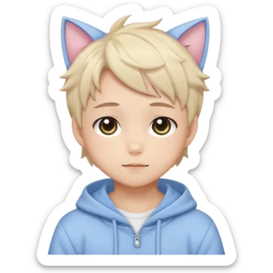 Shiny Blushing Cute Kawaii Beautiful Shota Anime Catboy Trending Style Cottagecore Pastelcore  sticker