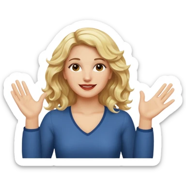 It wasn’t me, blonde wavy hair hands up smirk sticker