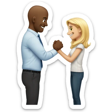 Thanking an employee with a fist bump sticker