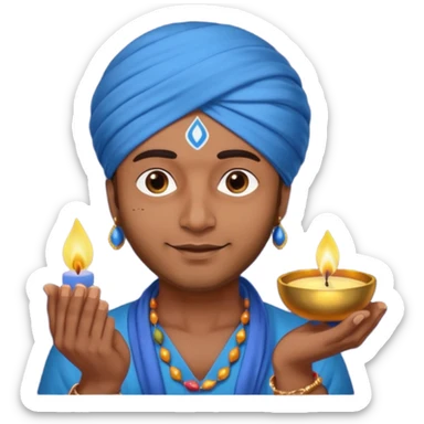 diwali man with blue turban and diwali sticker