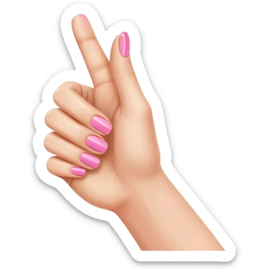 Woman’s hand with pink nail polish giving thumbs up sticker