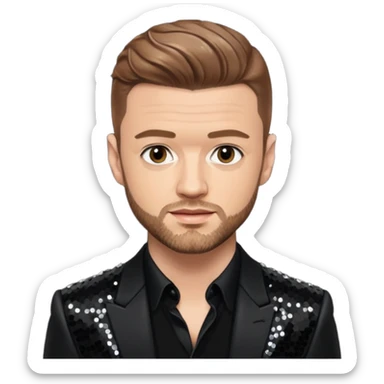 Justin Timberlake from 'N Sync with light brown k hair, black sequin outfit sticker