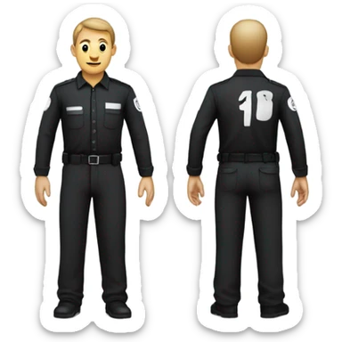 a prisoner in a black uniform sticker