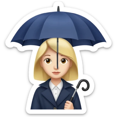 a person holding an umbrella sticker