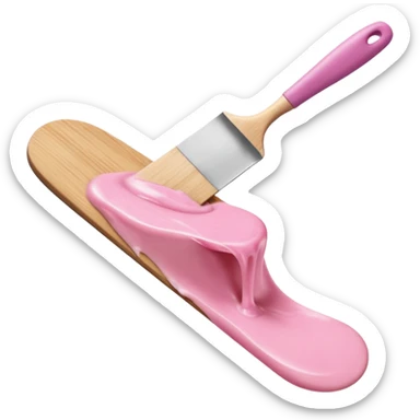 Close-up beauty shot of a smooth white female leg, pink depilatory wax being spread evenly along the skin with a wooden spatula, clean studio lighting, soft shadows, high detail skin texture, minimal background, косметический салон aesthetic, ultra realistic, 4k, sharp focus sticker