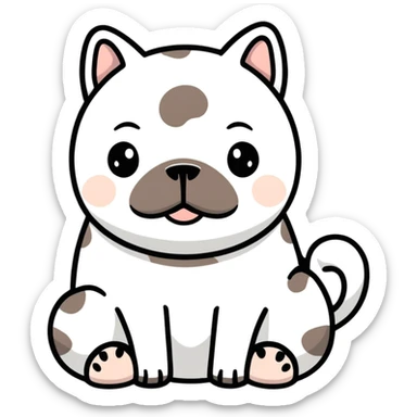 a seal & cow & french bulldog  sticker