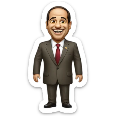 Abdel Fattah El-Sisi standing laughing sticker