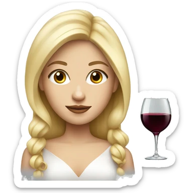Blonde White Elegant girl with red wine sticker