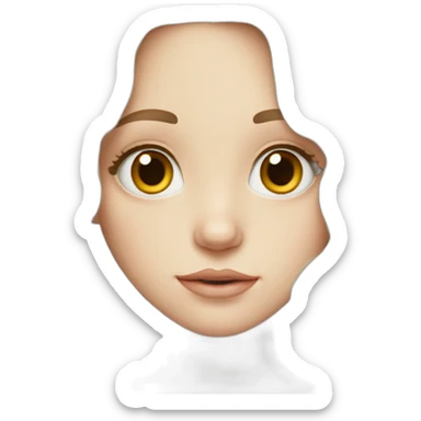 pale girl with hazel eyes, freckles and long dark wavy hair sticker