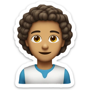 sou menino e sou humano e tenho olhos castanhos  e  tenho cabelo curto e liso e tenho pele clara. sticker