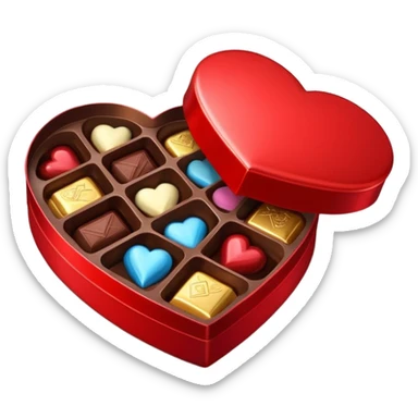 Red heart shaped box of chocolate  sticker