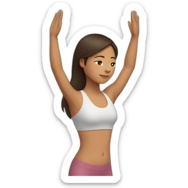 Latina girl brunette hair in Tadasana yoga sticker