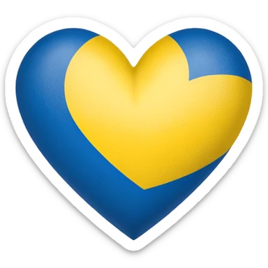 bandera de ucrania con forma de corazón sticker