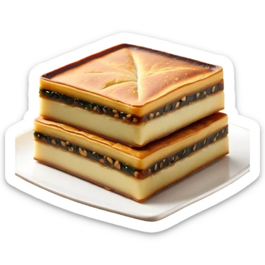 martabak manis-cinematic-realistic-martabak manis-dish-emoji,-depicted-as-a-single,-square-slice-of-sweet,-thick-martabak manis-with-a-rich,-indulgent-filling,-rendered-with-detailed-textures-and-vibrant,-appetizing-lighting sticker