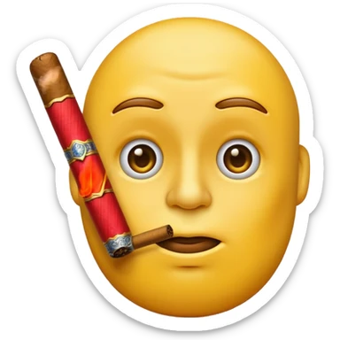 a shush emoji but a cigar instead of a finger sticker