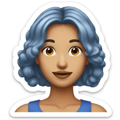 Pastèque avec une femme brune aux yeux bleus sticker