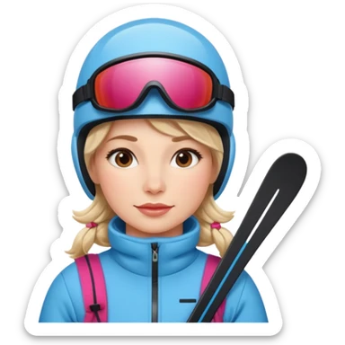 Woman Skiing, Background Matterhorn sticker