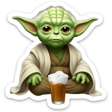 Yoda qui bois un coca sticker