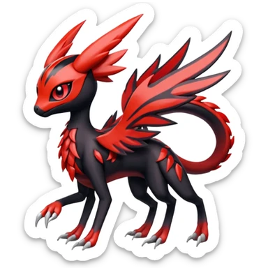 Meloetta-Nargacuga-Yveltal-Pokémon-Fakémon-hybrid-fusion-creature sticker