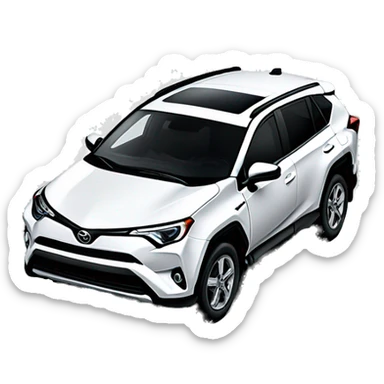 White 2024 Toyota rav4 hybrid sticker