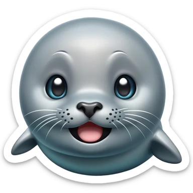 Cinematic Comical Seal Portrait Emoji, Head tilted dramatically with an exaggeratedly shocked expression, featuring a polished, streamlined body with wide, comically expressive eyes brimming with humorous disbelief, Simplified yet hilariously expressive features, highly detailed, glowing with a slightly sassy aquatic glow, high shine, dramatic yet playful, stylized with an air of quirky maritime attitude, soft glowing outline, capturing the essence of a meme-worthy seal that appears ready to side-eye its way into viral fame! sticker