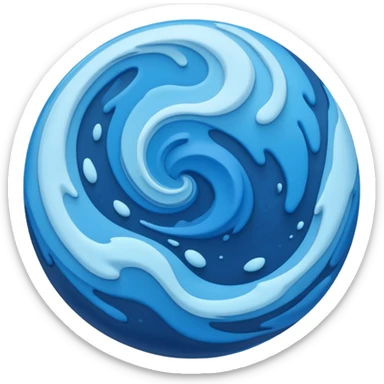 Can you make me an emoji of a blue planet? Without a face, an actual planet. I like messy irregular and not equal small swirls of different shades of blue but no clouds and no rings on the planet  sticker