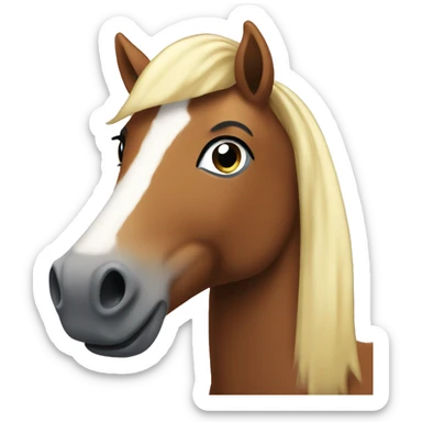 A pony that has a handlebar mustache  sticker