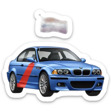 BMW e46 Car holding Armenian flag sticker