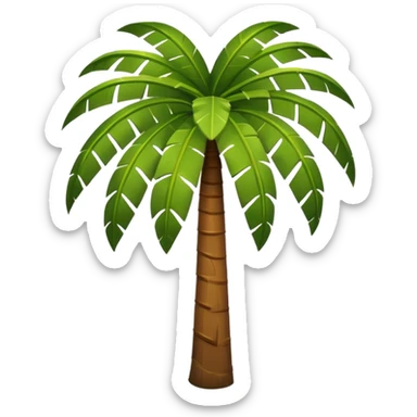 Palm Tree: cartoon flat body big leafs sticker
