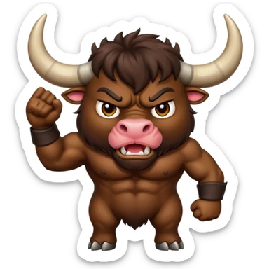 Bull hoof emoji making a like gesture angry bull sticker