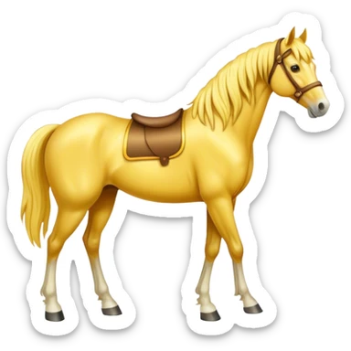 A standing yellow mature horse sticker