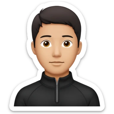 an-asian-male-with-wearing-a-black-quarter-zip sticker