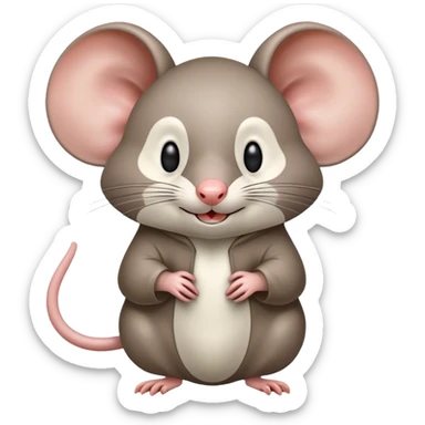 Raton con capucha, uno con la boca abierta y otro con la boca cerrada sticker