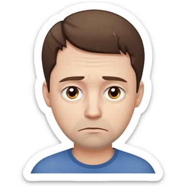 sad 42 year old man sticker