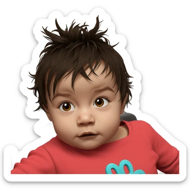 girl with messy hair indoors sticker
