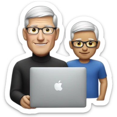 tim cook with a macbook pro sticker