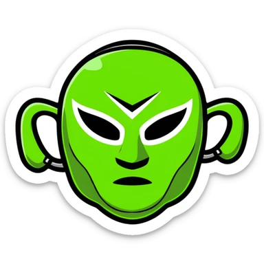 luchador mask in Milwaukee Bucks basketball team colors sticker