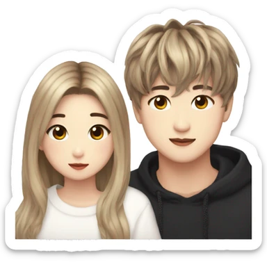 kim taehyung with tata sticker