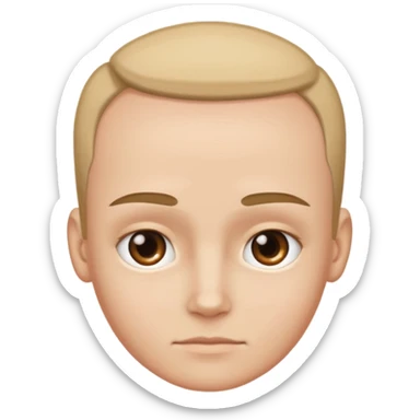 emoji of a human forehead only, showing the area between eyebrows and hairline, simple cartoon style sticker