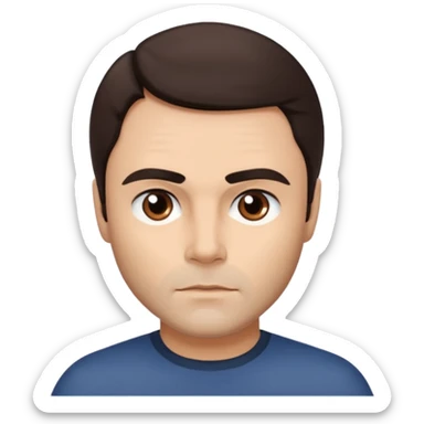 John Saxon with dark brown hair sticker