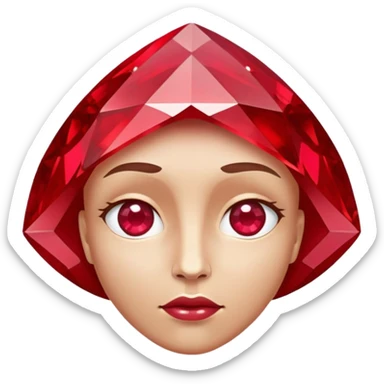 mind-blown face with a ruby gemstone floating above the head sticker